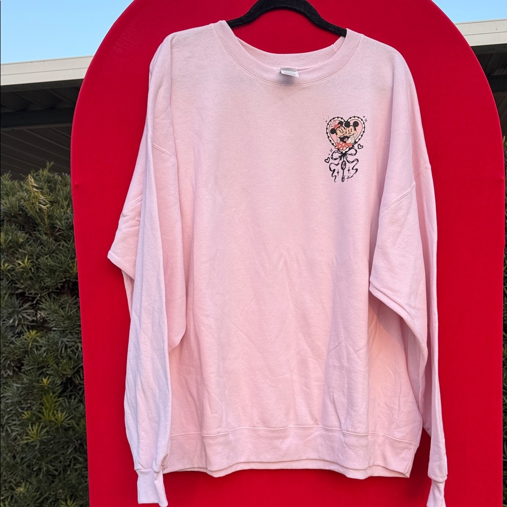 Hanes Light Pink Sweatshirt Coquette Sweetheart Sweater
